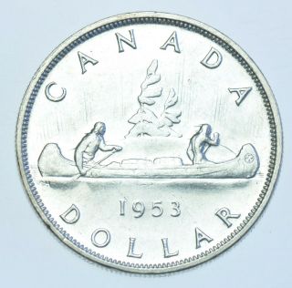 Canada Elizabeth Ii Dollar,  1953 Silver Coin Abu