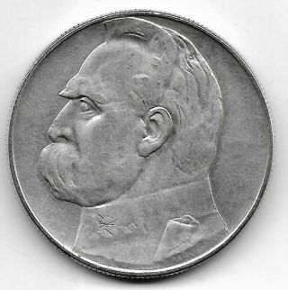 Poland 1937 10 Zlotych Silver Coin