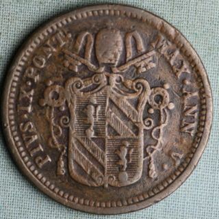 1850 - VR Italian States Papal States 1/2 Baiocco World Coin Combined 3
