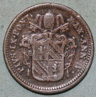 1850 - VR Italian States Papal States 1/2 Baiocco World Coin Combined 4