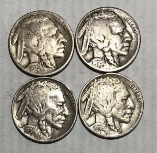 4 Buffalo Nickels With Dates 1925,  1935 2 - 1936