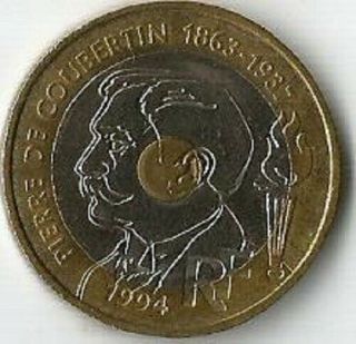 France,  20 Francs 1994.  Pierre de Coubertin. 2