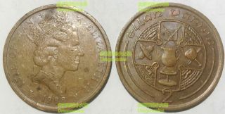 Isle Of Man 2 Pence 1988 - 1995 Celtic Cross 26mm Bronze 1pcs