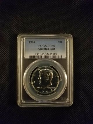 1964 Proof Kennedy Silver Half Dollar - Accented Hair - Pcgs Proof 65