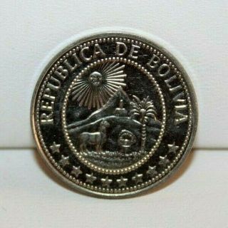 1965 Bolivia 20 Twenty Centavos Coin Km 189