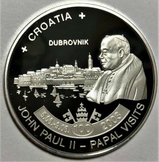2011 Malawi 5 Kwacha Silver Coin (. 8360 Asw) - Papal Vist To Croatia Dubrovnik