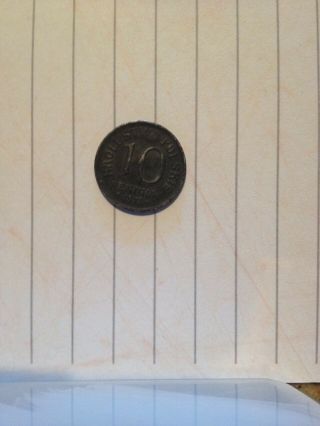 Wow A Ww1 1917 German Occupation Poland 10fenigow Coin.  Dark In Color.