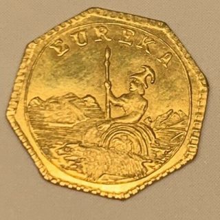 1884 Arms Of California Token Gold Charm Wreath 2 Bu