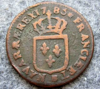 France Louis Xvi 1785 B 1 Sol,  Rouen,  Copper