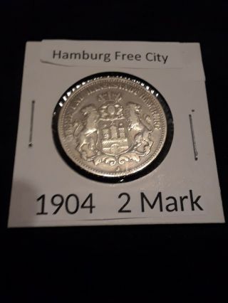 Hamburg (german State) 2 Mark 1904 J - Silver.  Details And Affordable