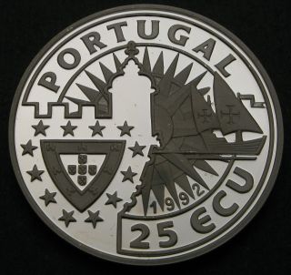 PORTUGAL 25 Ecu 1992INCM Proof - Silver - Navigators - 1382 2