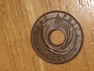 British East Africa 1941 I 5 Cents Coin Extremely Fine