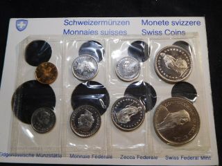 B20 Switzerland 1976 8 Coin Proof Set W/ Orig.  Holder