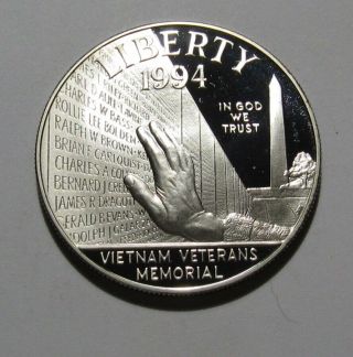 1994 P Vietnam Memorial Commemorative Dollar Proof - Bu - 187sa