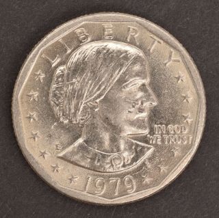 1979 - P Susan B Anthony $1 Dollar Coin Wide Rim/near Date - Uncirculated Bu Sba