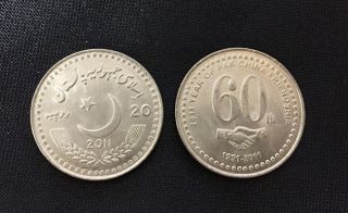 Pakistan 20 Rupees 2011 " 60th Pakistan - China Friendship " Coin Unc