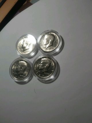 4 Coins.  Uncirculated.  1971 50 Cent Piece Half Dollars