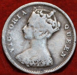 1899 Hong Kong 10 Cents Silver Foreign Coin