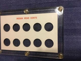 Indian Head Cent Capital Plastic Holder For 10 Coins,  Any Year