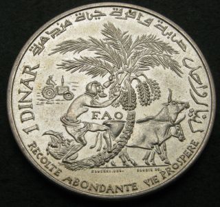 Tunisia 1 Dinar 1970 (a) - Silver - F.  A.  O.  - Xf/aunc - 3686