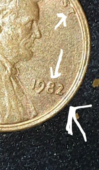 1982 Misaligned Double Die Large Date Copper Lincoln Cent