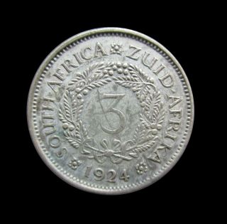 South Africa 3 Pence 1924 Silver Km 15a 1273