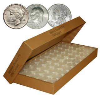 250 Direct - Fit Airtight H38 Coin Capsule Holder For Morgan / Peace / Ike Dollars