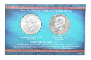 Great American Rare Coin Bicentennial Eisenhower Dollar 1776 - 1976