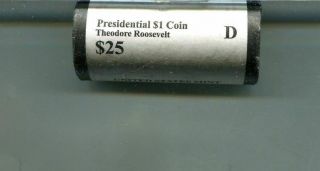 Theodore Roosevelt 2013 D $25 Government President Dollar Bank Roll