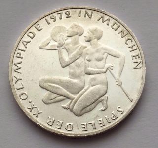 1972 F Germany Silver 10 Mark Munich Olympics Coin