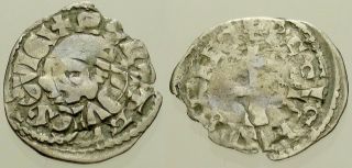 063.  Hungarian Silver Coin.  Louis I.  Ar Denar.  Saracen
