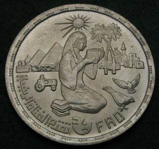 Egypt 1 Pound Ah1400 / Ad1980 - Silver - F.  A.  O.  - Aunc - 3343