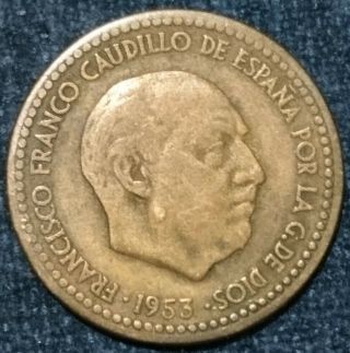 Old Spain Coin - 1953 1 Peseta