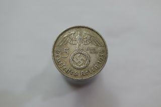 Germany Third Reich 5 Reichsmark 1936 D Silver B19 K9783