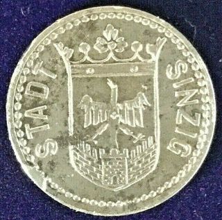 Antique 1919 German Stadt Sinzig 5 Pfennig Coin