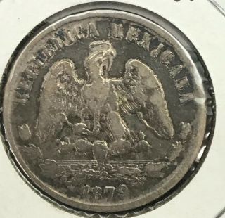 1879 Cn D Mexico Silver 50 Centavos Toning Scarce 2