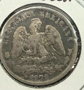 1879 Cn D Mexico Silver 50 Centavos Toning Scarce 3