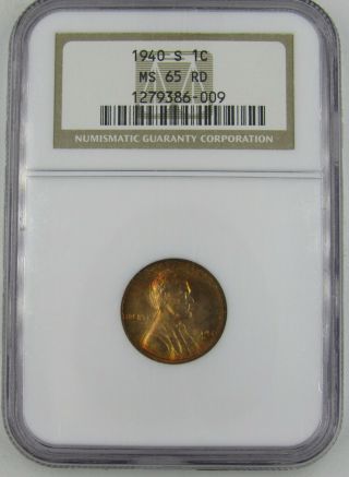 1940 - S Lincoln Cent Ngc Ms65rd