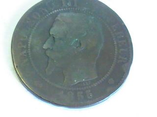 France 1855 M French 10 Cent Dix Centimes Coin Napoleon Iii Emperor