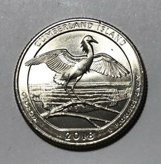 2018 Us Quarter,  25 Cents,  Georgia,  Cumberland Islan,  Bird Wildlife Coin