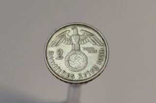Germany Third Reich 2 Reichsmark 1936 G Silver Scarce B19 K840