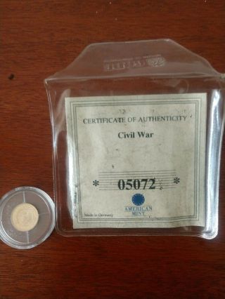 2000 Republic Of Liberia $10 Gold Coin - GETTYSBURG - 2