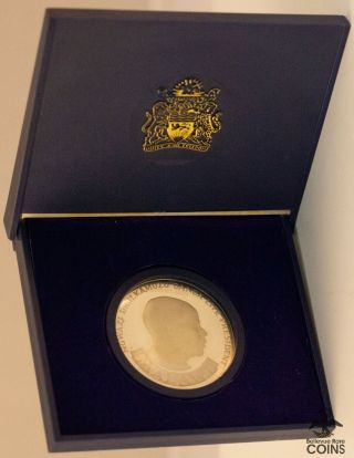 1974 Malawi Africa 10 Kwacha Silver (. 925) Coin W/ Case & Sleeve (asw 0.  84 Oz)