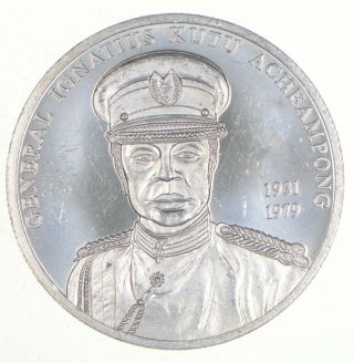 Silver - World Coin - 2002 Ghana 100 Sika - World Silver Coin 31.  2g 529