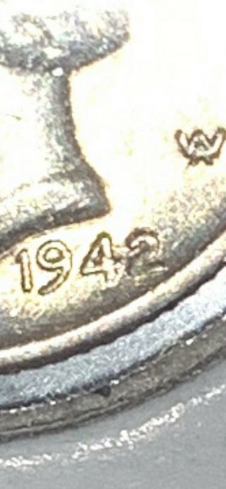 1942/1 Mercury Dime Over - Date,  Highly Desired Key Date Full Bands Looks Cleaned