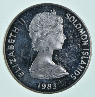 World Coin - 1983 Solomon Islands 5 Dollars - World Silver Coin 29.  9g 338