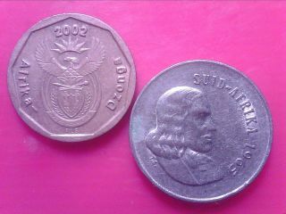 South Africa 5 Cents 1965 10 Cents 2002 Jul20
