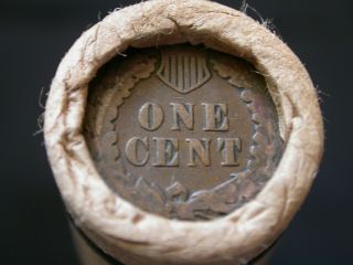 Unsearched Wheat Penny Roll W/ Wwii Red Opa Token & Indian Head Ends R17