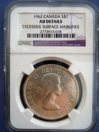 1962 Canada - 1 Dollar - Elizabeth Ii (1st Portrait) - Silver Coin - 3 - 018