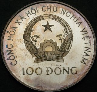VIETNAM 100 Dong 1989 Proof - Silver - Soccer World Cup Italy - 3412 ¤ 2